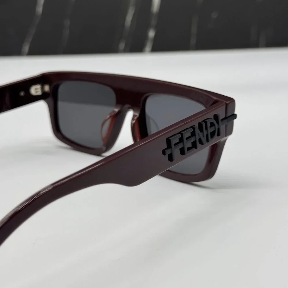 NEW FE40091U 69A FENDI BORDEAUX GREY SQUARE MEN FENDI SUNGLASSES - Picture 8 of 11